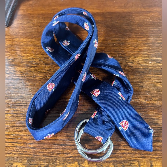 J. CREW Women's 100% Silk Adjustable Belt Size Small/Medium 43'' Navy Blue - Picture 5 of 9